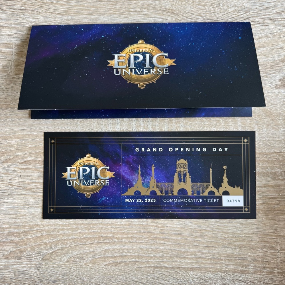 Epic Universe 2025 Commemorative Grand Opening Day Ticket with Digital Download